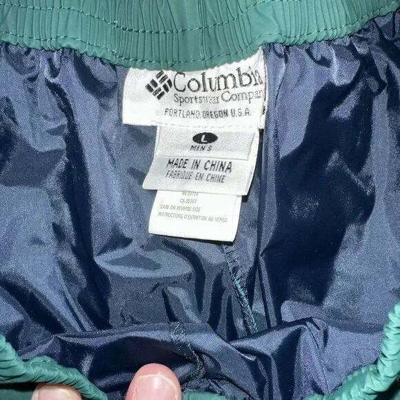 COLUMBIA Mens Waterproof Pants L Large Navy‎ Blue Pull On Weather Gear. NWOT - Picture 5 of 5